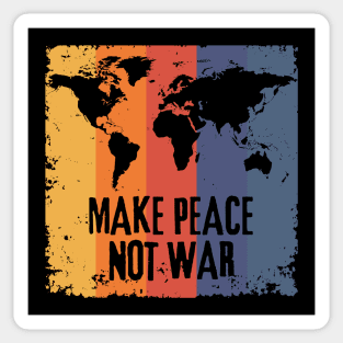 Make Peace Not War World Map Sticker